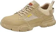 [ZHENSI] Safety Shoes Men Low Top Work Trainers Steel Toe Cap Safety Trainers Non-Slip Lightweight Construction Shoes