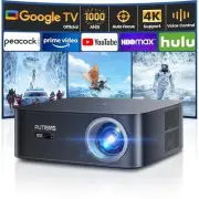 [1000 ANSI/Google TV/Voice Control]Smart Projector with WiFi 6 Standard Gray