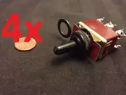4x waterproof DPDT Momentary-Off-Momentary ON/OFF/ON Toggle Switches 15A 1/2"