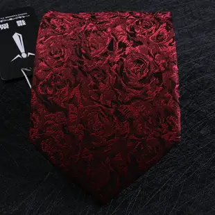 8厘米玫瑰花領帶真絲男士領帶正裝商務襯衫領帶結婚領帶新郎領帶