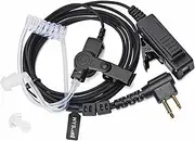 HYS Covert Acoustic Tube Security Bodyguard Earpiece Headset PTT Mic Compatible With Motorola CP040 DP1400 GP68 GP88 GP300 CT150 Pro1150 Hyera Midland 2 Way Radio, Black, One Size