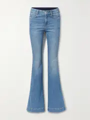 [Stella McCartney] Stella McCartney - Printed High-rise Flared Jeans - Blue - 24 24 Blue