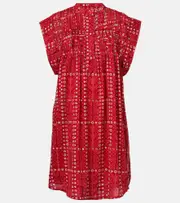 [Marant Etoile] Marant Etoile Leazali printed cotton minidress AU 12 red