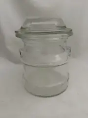 VTG Clear Textured Glass Apothecary Cookie Jar Farm Cottage