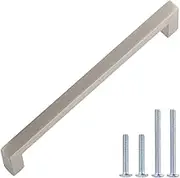 Amazon Basics Modern Square Cabinet Pull Handle, 4.13-inch Length (3.75-inch Hole Center), Satin Nickel, 10-pack
