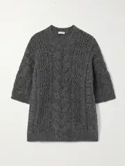 [Brunello Cucinelli] Brunello Cucinelli - Cable-knit Alpaca-blend Sweater - Dark gray - x small x small Gray