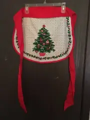 Gourmet Gallery New Collectible Christmas Tree Themed Half Apron