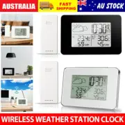 Wireless Weather Station Clock LCD Digital Humidity Thermometer Indoor Outdoor~