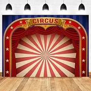 Red Carnival Circus Decoration Backdrop for Birthday Party,Baby Shower, Photo Booth Studio Props 7x5FT(Width 210cm x Height 150cm)