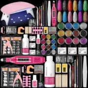 COSCELIA MAnicure Acrylic Nail Kit with Nail Drill and U V Light for Beginners P