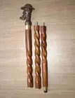 Antique walking stick Sherlock Holmes Head Handle wooden