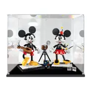 Acrylic Display Case for LEGO 43179 Disney Mickey Mouse and Minnie Mouse Buildable Characters Figure Storage Box Dust Proof Glue Free