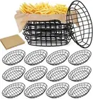 12 Pack Wire Bread Basket, Metal Dinner Roll Basket Oval, Fast Food Basket Fruit