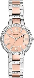 [FOSSIL] Virginia Women's Watch with Crystal Accents and Self-Adjustable Stainless Steel Bracelet Band