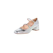 Madewell The Nettie Heeled Mary Jane Bright Silver NO285 Women's