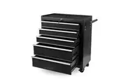 Black 5-Drawer Tool Lockable Storage Trolley Cart Garage Cabinet Box Organiser