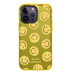CASETiFY你要開心呀be happy黃色笑臉貼紙適用蘋果iPhone15/14/pro/max/13藝術家聯名防摔鏡面磁吸可愛手機殼