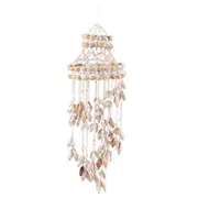 Conch Sea Shell Wind Chime Ornament Pendant - Handcrafted Coastal Home Decor As shown