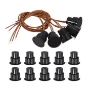 Magnetic Reed Switch, 10 Pack NC Door Sensor Window Contact Switch, Brown