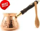 Hammered Copper Turkish Greek Coffee Pot 9Oz Cezve Ibrik Briki Wood Handle
