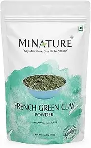 mi nature French Green Clay Powder| Montmorillonite |for Skincare Face Masks, Face Scrubs, Body Cleansers| Pure & Natural Detoxifier For All Skin Types | 227G(8 Oz)