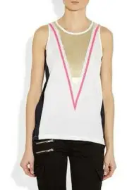 sass & bide Printed sequin Tank in off white- Size S - New with tag