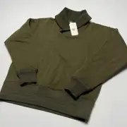 NWT RRL Ralph Lauren (S) Military Green Quilted Shawl Collar Pullover Sweater