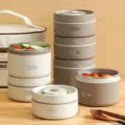 304 Stainless Steel Multi-layer Insulated Lunch Box Portable Thermos Lunch Box Set Bento Box Stackable for Kids Adults S