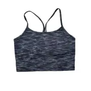 Aerie Offline Ombre Spacedye Hugger Longline Sports Bra Black Medium Recharge