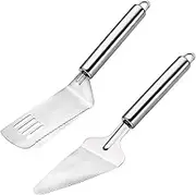 Stainless Steel Pie Spatula Serrated Cake Cutter Brownie Dessert Slicer Server Cake Spatula Cake Tool (Size : 2pcs)