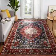 Soft Large Area Rug 6x9, Boho Washable Living Room Bedroom Rug, Non-Slip Vint...