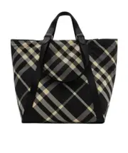 Burberry Festival Check-Pattern Top Handle Bag One size Black/plain white