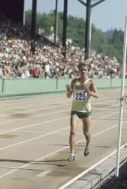 US Olympic Trials Steve Prefontaine in action during race Eugene O- Old Photo