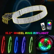 4x 15.5'' RGB Wheel Ring Lights LED Light For Car Truck Rim Lights APP Bluetooth