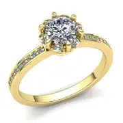 Genuine 1/3ct Round Cut Diamond Ladies Accent Solitaire Engagement Ring 18K Gold