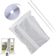 Buhygn Portable AC Window Vent Kit | Tumble Dryer Vent Sealing Set - No Drilling Air Conditioner Window Kit with Fastener and Zip for Home Tumble Dryer for Living Room
