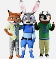 Zootopia Nick Wilde Judy Hopps mascot costume for party carnival adult size