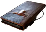 Genuine Leather case for Iphone 15 14 13 12 11 Pro Max Wallet Book Bull Vintage