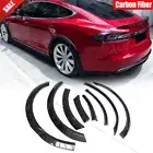 For Tesla Model S 2014-15 Carbon Fiber Fender Flare Kit Wheel Eyebrow Arch Trims