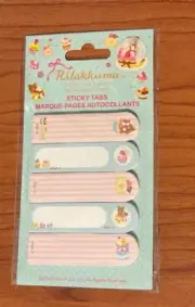 San-X Rilakkuma Sticky Index Tabs Memo Notes Book Page Markers Reading Flags NEW
