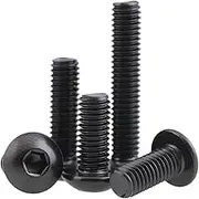 M3 M3*5 M3x5 M3*6 M3x6 M3*8 M3x8 Black 304 Stainless Steel SS DIN7380 Bolt Inner Hex Hexagon Socket Pan Round Button Head Screw (Color : Black 304ss, Size : 60Pcs M3x6)