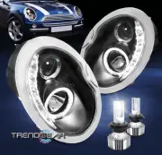 For 2002-2006 Mini Cooper Halo Projector Headlight Headlamp Black w/LED Bulb Kit (for: Mini)