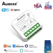 Tuya Smart Home ZigBee WiFi Smart Switch With Power Monitor 16A Mini Breaker Voi