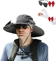 [Generic] Colitt Fishing Hat, Colitt Fishing Hat with Built in Fan, Hat with Fans Solar Power-Solar & USB Charging