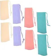 BAZEITFLOW 8Pcs Mesh Soap Bags for Bar Soap Foaming Pouches for Bathing Portable Soap Sleeves for Shampoo Holder for Travel and Exfoliating Skin Care