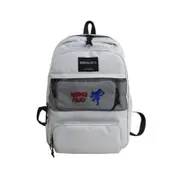 2Pcs/set 27L Outdoor Travel Oxford Backpack Rucksack School Shoulder Bag Handbag+ Pencil Pack GRAY COLOR