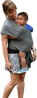 Baby Carrier Wrap: Soft, Stretchy, Breathable Cotton Baby Wrap, Baby Sling, Nursing Cover Up for use with Newborn-Toddler: Evenly distributes Weight for More Comfortable Carrying (Dark Grey)