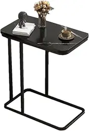Square Side Table Black Sofa Table Small Tray Metal End Table Foldable Accent Coffee Table for Small Spaces Bedroom Patio Coffee Round Table Metal Nightstand Sofa Side Snack Table