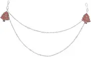 [Niaspi] Crystal Xmas Tree Tassel Chain Nipple Rings for Women Dainty Red Green CZ Fake Drop Dangle Non Piercing Nipple Body Chain Jewelry Christmas Statement Adjustable Body Chain Jewelry