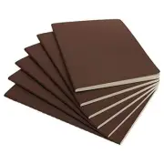 A5 Dotted Notebooks - Softcover - 8.2" x 5.5" - 92 pages (Brown, 6 pack)
